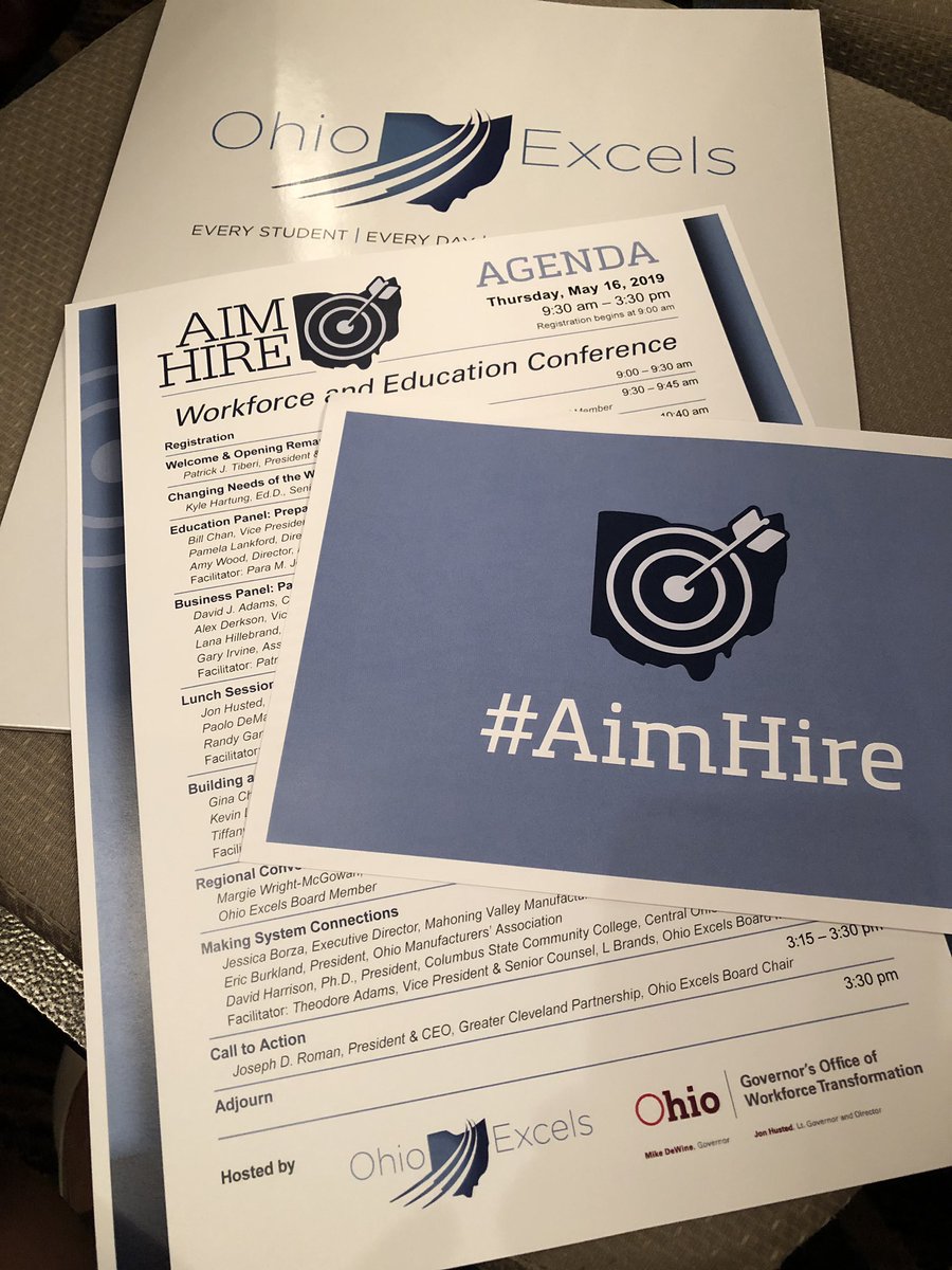 @OCHLA_OH engaged with @OhioHigherEd leaders  & private sector talking workforce development @OhioExcels #AimHire event. Filling #InDemandJobs with #LatinOHs is our mission.