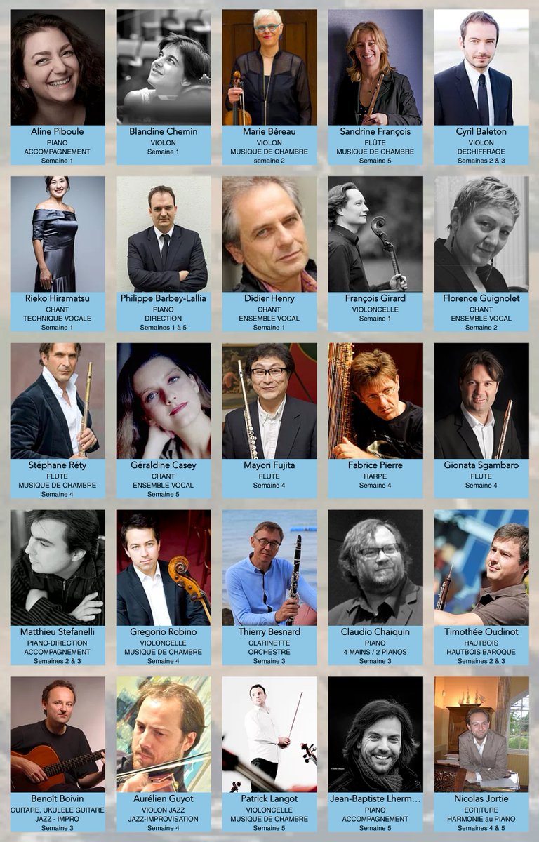 ZOOM sur... les #professeurs de l’#Académie !! Ils enseigneront les disciplines individuelles et collectives, du 20 #juillet au 24 #août 2019 sur l’île de #Groix 🏝
Les inscriptions sont encore ouvertes 😊🎶
musiqueagroix.com/matieres
#musiqueagroix #stage #musique #bretagne