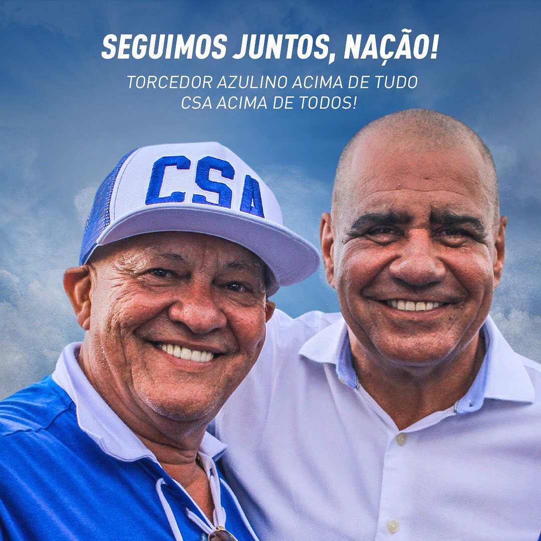 CSAoficial's tweet photo. O Presidente Rafael Tenório ouviu a maioria da Nação Azulina! O sentimento é de continuidade. Vamos em frente. Em busca dos nossos objetivos na Série A. https://t.co/9iZtPolXJi