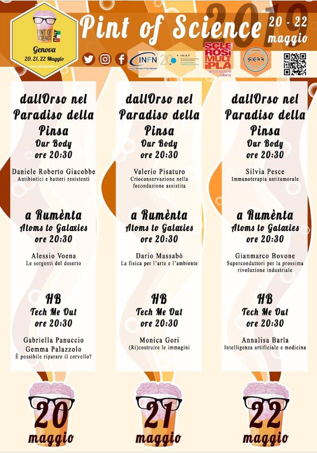 Doppietta di appuntamenti di IIT con <a href="/pintofscienceIT/">Pint of Science IT</a> a #Genova. Lunedì e martedì non perdetevi i talk di <a href="/GabryPanu/">Gabriella Panuccio</a> coordinatrice del progetto <a href="/HERMES_FET/">HERMES-FET</a> e di <a href="/monica_gori/">Monica Gori</a>  coordinatrice del progetto <a href="/WeDrawproject/">WeDraw</a> #Pint19