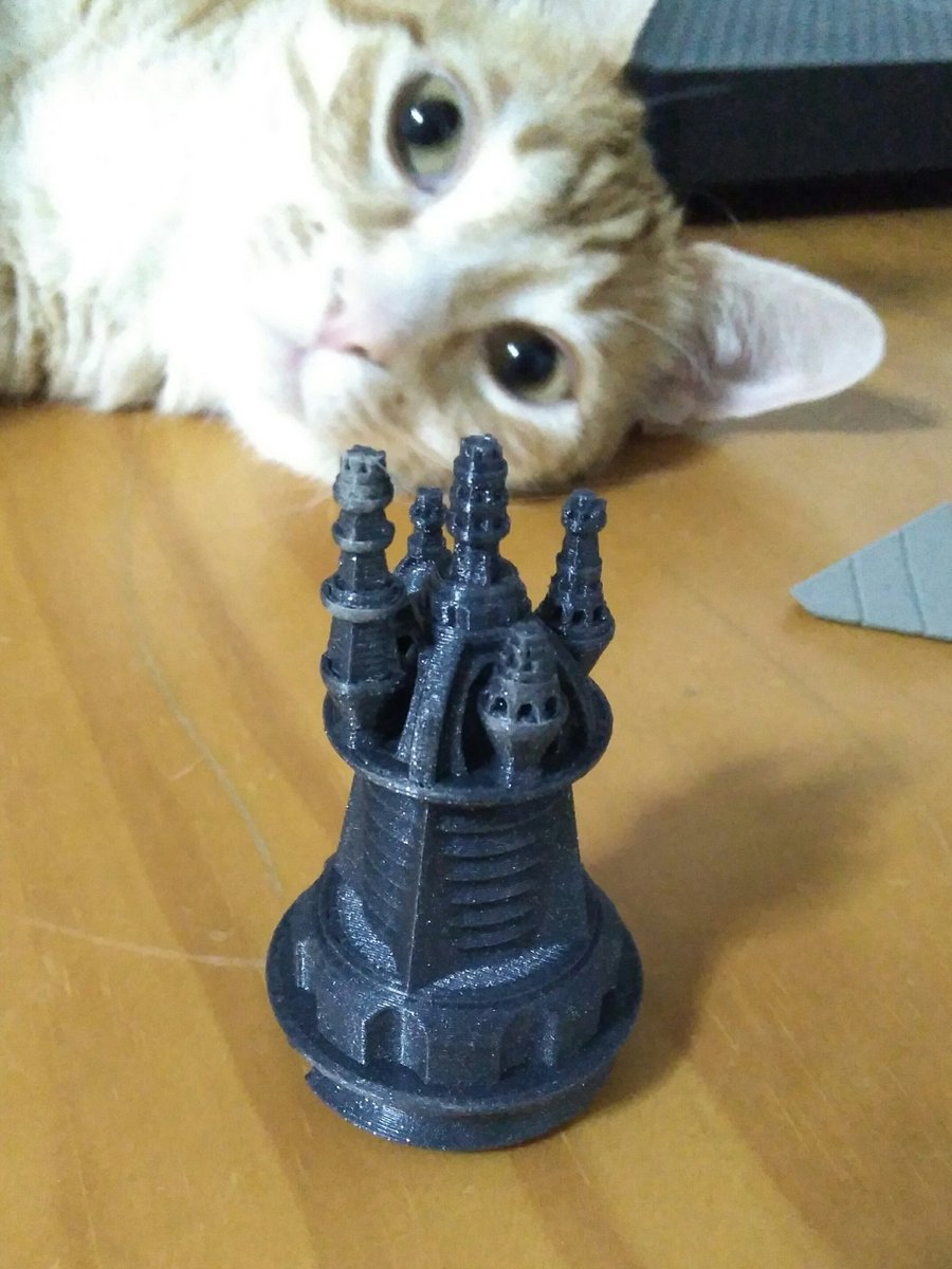 ferjerez3d's tweet photo. Day 16. Say hello to Dimitri the cat. #3Dprinted with @Fillamentum Vertigo gray. Something went wrong printing first layers but the finish result was great #municipalday #everydayacity https://t.co/E9inEFen1u