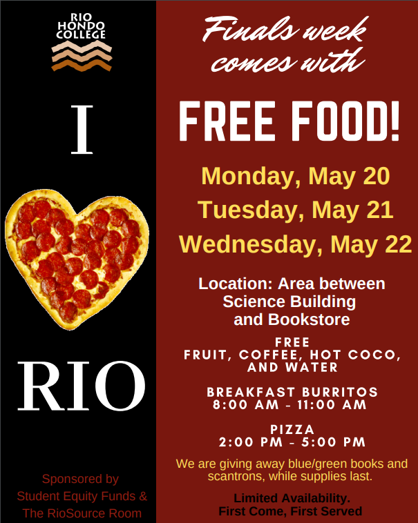 RHCCareerCenter's tweet photo. With finals week comes FREE food!

Monday, May 20
Tuesday, May 21
Wednesday, May 22

(Between the Science Building and Bookstore)

#finalsweek #freefood #breakfastburritos #pizza #startriogoanywhere https://t.co/YWRgCMTsFc