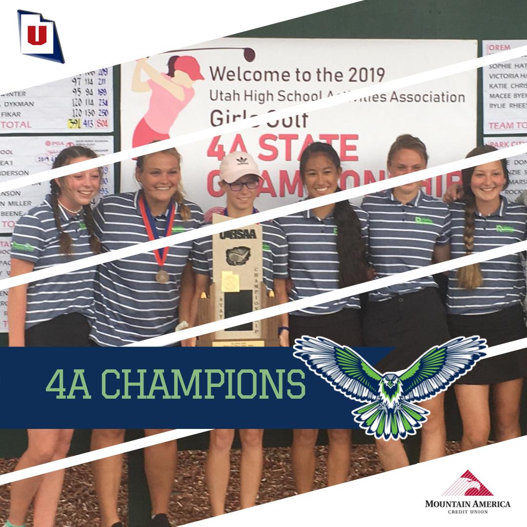 Hats off to the <a href="/Ridgeline_Hawks/">Ridgeline Riverhawks</a> on their first <a href="/MountainAmerica/">Mountain America CU</a> 4A girls golf title! 🏌️‍♀️ #MyReasonWhy