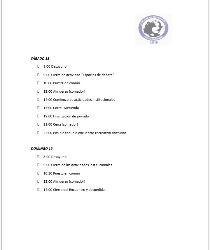 Mañana comienza el Encuentro Nacional de Estudiantes Nibia Sabalsagaray en Salto. Aquí te mostramos el cronograma para los tres días.