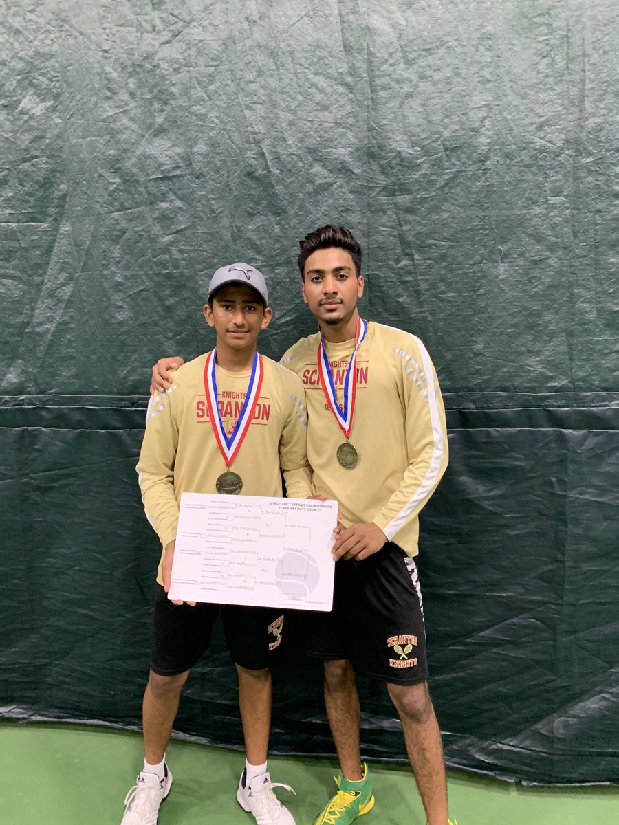 Congratulations to Harsh Patel and Mit Patel for winning District II tennis Doubles Championship!!!