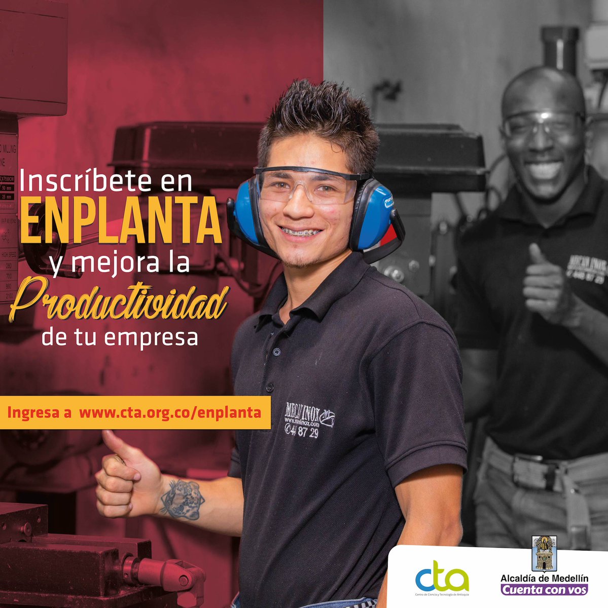 cta_co's tweet photo. Tenemos abierta la convocatoria del programa #Enplanta. Si tienes una empresa de manufactura o servicios, legalmente constituida y está ubicada en la ciudad de Medellín, puedes participar. Conoce más en https://t.co/mis9uCOvve https://t.co/jzgUriyNcR