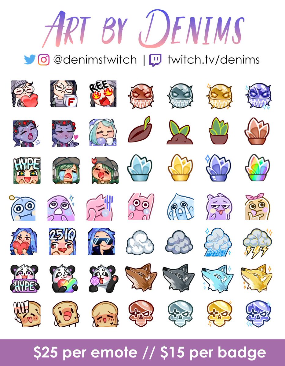 Denims Cumge Arc Commissions Are Officially Open I Make Twitch Emotes Sub Bit Badges Icons Amp Panels Emotes 25 Each Sub Bit Badges 15 Each For My Terms Of Service