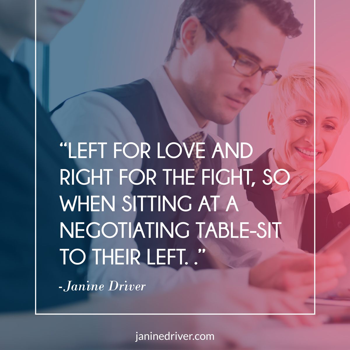 janinedriver's tweet image. Always left if you’re looking to land the deal!  #BodyLanguage #BusinessLanguage #Business #JanineDriver #Language