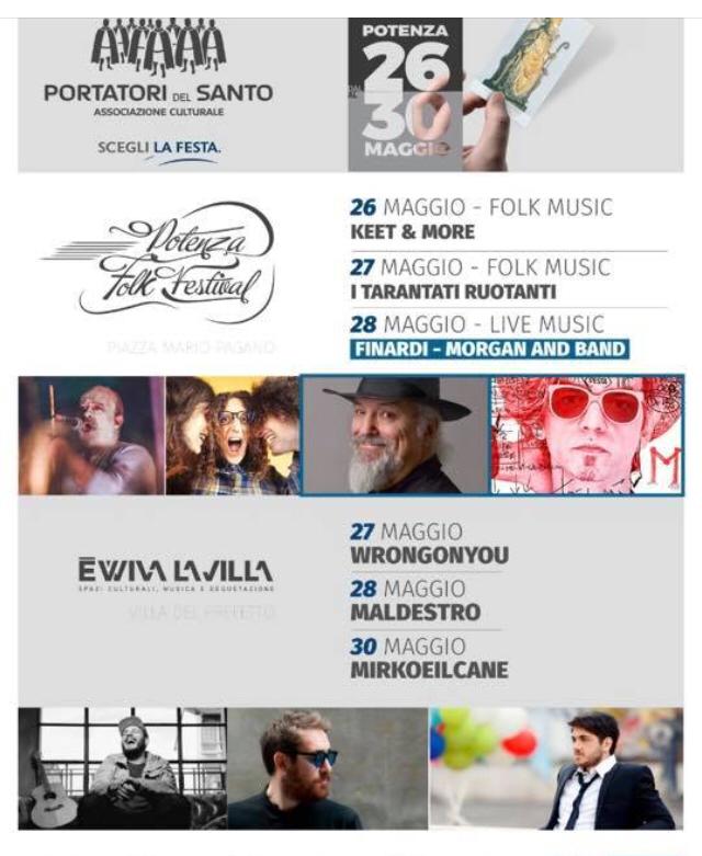 portatori's tweet photo. That's all Folk!
26 - 30 maggio.
Tutti gli eventi live (e gratuiti)
#portatoridelsanto
#potenzafolkfestival
#èwivalavilla
#potenza
#ilcapoluogo https://t.co/i5kVqXOXSw
