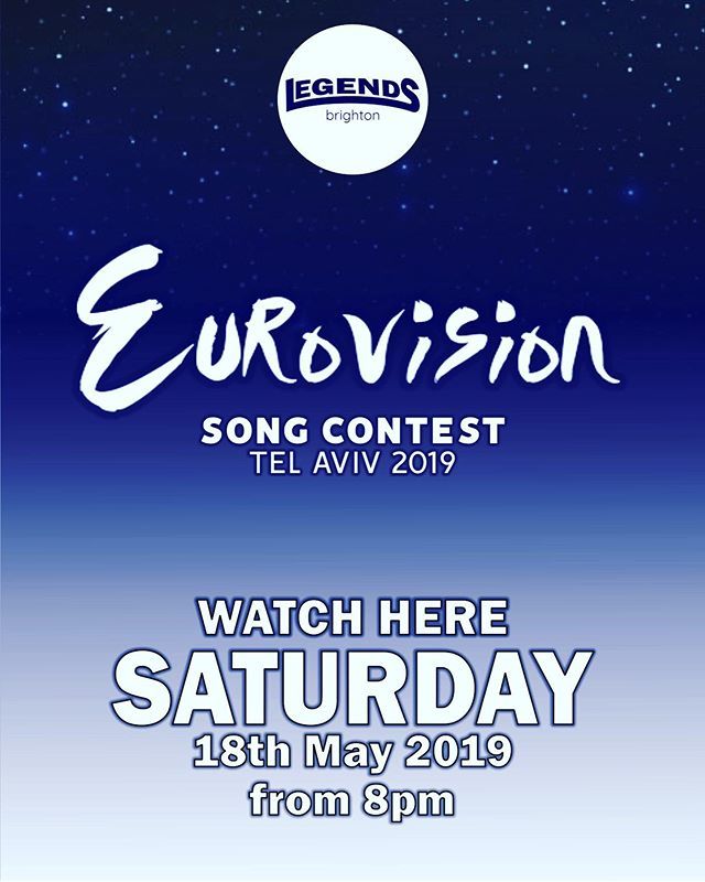 #legends #legendsbrighton #gayuk #instagay #saturday #eurovision #watch #tv #contest #watchparty #bar #hotel #nightclub bit.ly/2EfbwCz