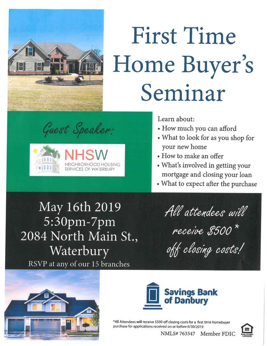 nestct_'s tweet photo. Come say hello to N.H.S.W. Housing Counselor Maria as she gives a FREE seminar on what it takes to become a home-owner !
See you there !!
#NHSW # SDB #CT #Waterbury #Housing #Homeowner https://t.co/edAVHwZe3B