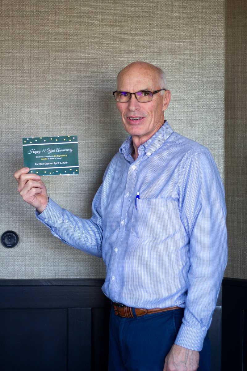 DyerEngineering's tweet image. Last month Dyer celebrated the 21st anniversary of our company and founder, Dan Dyer, by donating to a charity of his choosing. We are proud to have donated to @boyscouts on behalf of an incredible 21 years as a company! 🎉