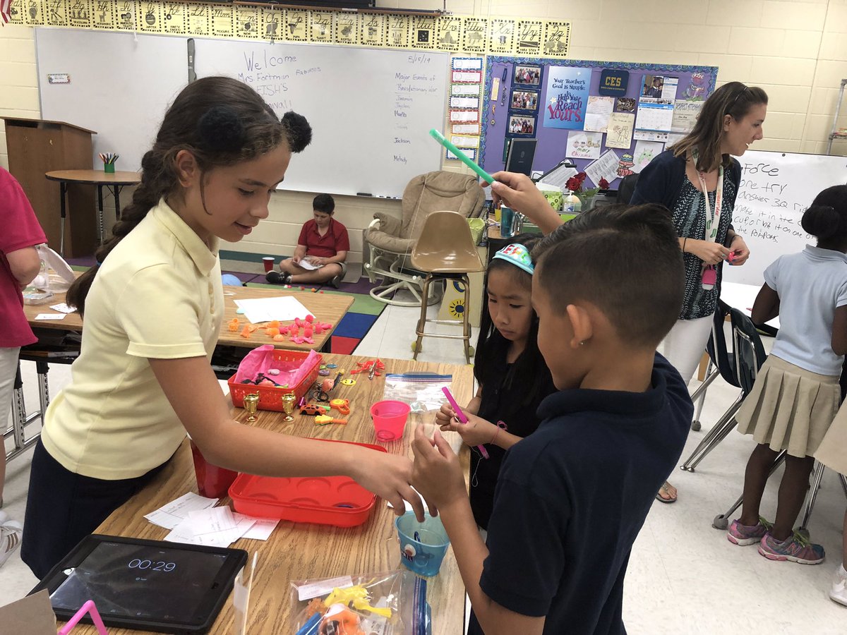 MrsFaur's tweet photo. Thank you so much @KimAnnMey for inviting our class to try out your students’ awesome STEM Carnival games!!! It was so much fun! @CESCorkyBear https://t.co/HJAkvVvakn