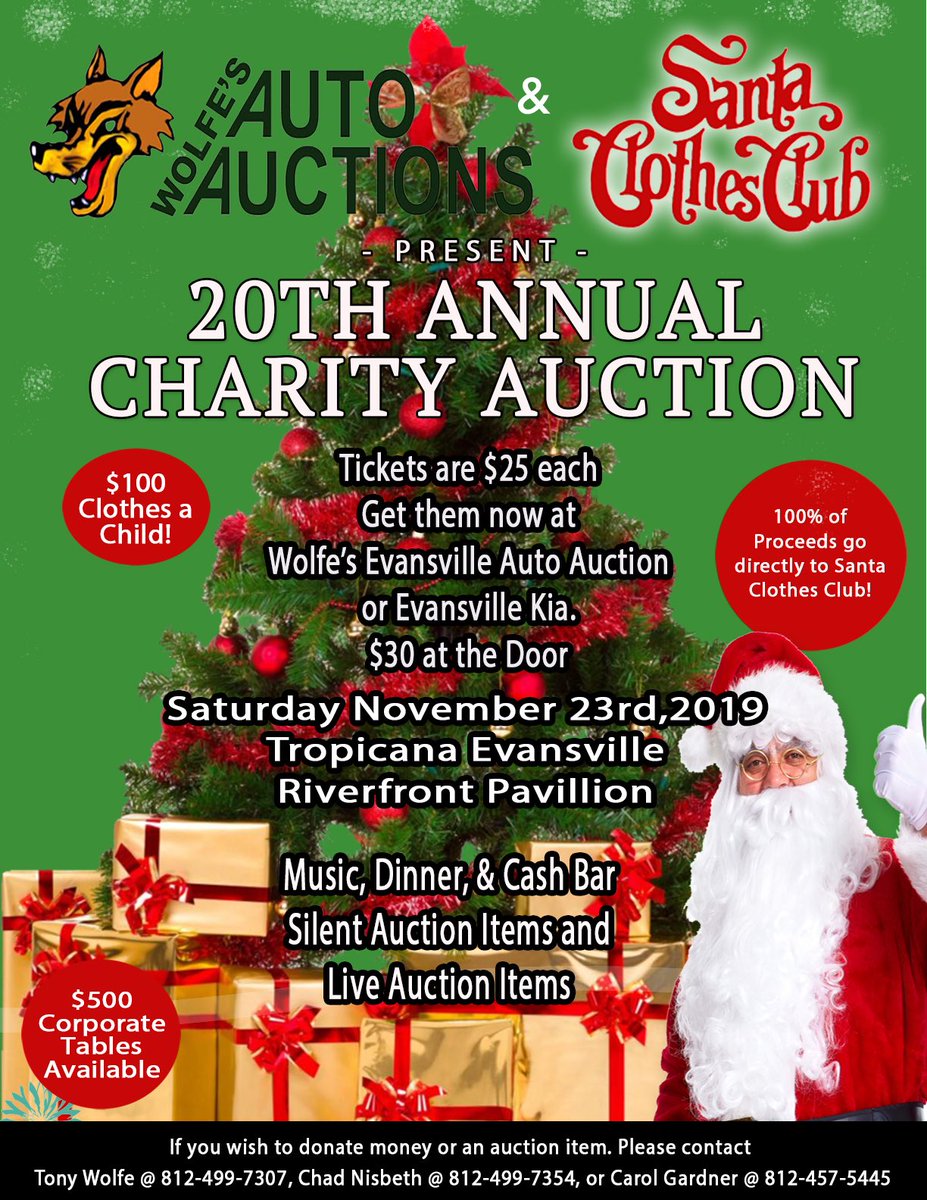 Save the date:  November 23rd 
20th Annual Charity Auction presented by Wolfe's Auto Auction