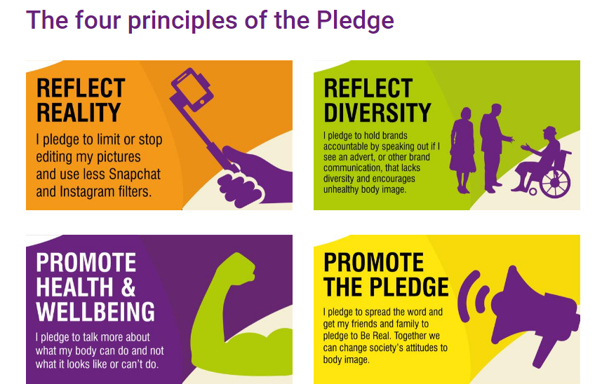 WellYmca's tweet photo. We’re calling on the nation to fight against unrealistic beauty standards by signing up to our Body Image Pledge. The Pledge seeks to reflect reality and diversity and promote health and wellbeing. Sign now: https://t.co/xhrFf6uEmn

#MentalHealthAwarenessWeek #IPledgeToBeReal https://t.co/lwGlmtvbvH