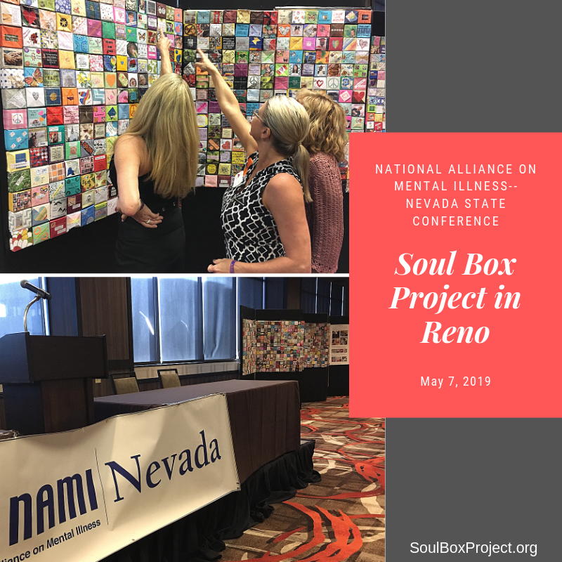 The #SoulBoxProject had a display &amp; spoke at <a href="/NAMI_Nv/">NAMI Nevada</a>'s state conference last week. What a great opportunity to share our message &amp; connect with individuals in NV. <a href="/Route91Strong/">Route 91 Strong Nonprofit</a>

MAKE A BOX. SEND IT IN. IT COUNTS. SoulBoxProject.org
#GunfireEpidemic #NAMI #MentalIllness