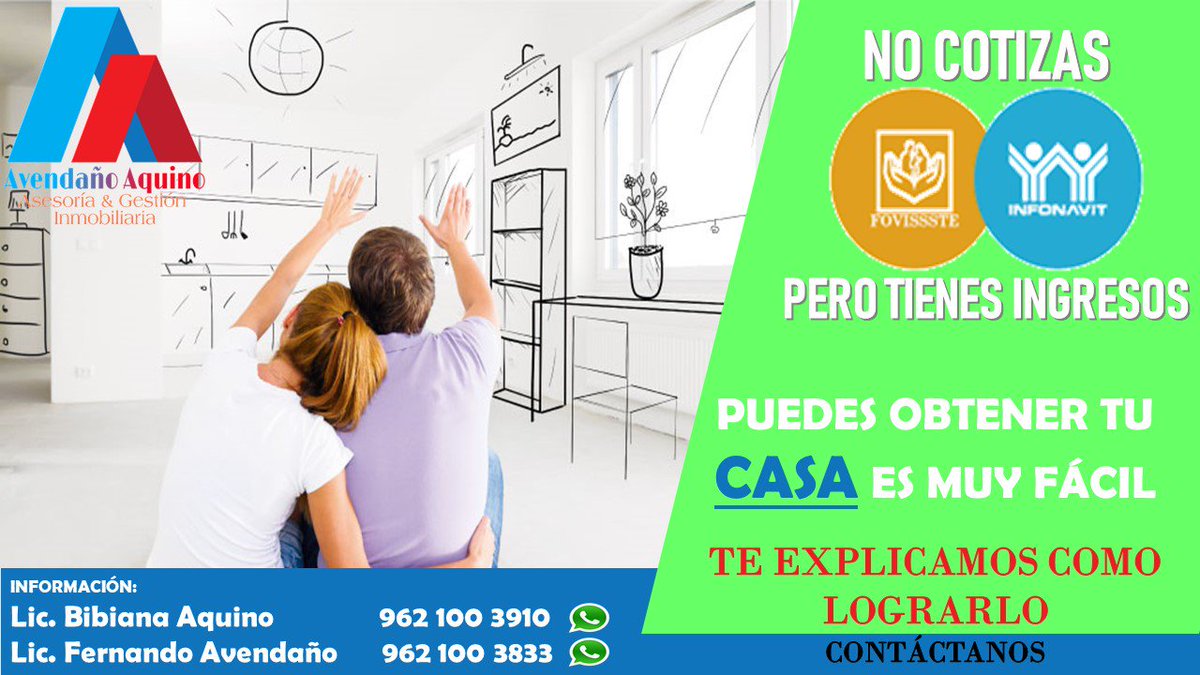 Apfera's tweet image. No esperes más, compra tu CASA 🏡
Se aceptan créditos hipotecarios: ✔️ Bancarios
✔️ Infonavit
✔️ Fovissste
✔️ Banjercito
✔️ Issfam
✔️ Imss
✔️ Pemex
✔️ Cfe
✔️ PF

Asesoría y Gestión Gratuita.
Contáctanos 📞

#CasaenVenta #Inmobiliaria #SeVendeCasa #BienesRaices #CasaNueva #Crédito