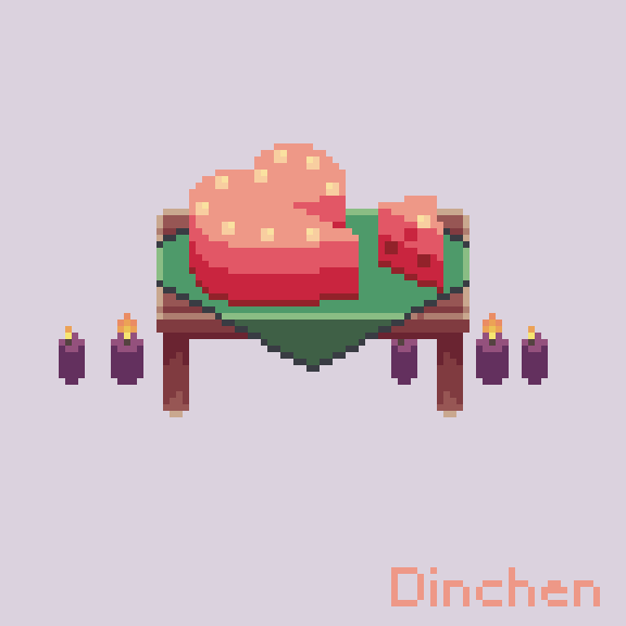 dinchenix's tweet image. Piece-of-my-heart-cake 🍰 @Pixel_Dailies #pixelart #pixel_dailies #heartpiece