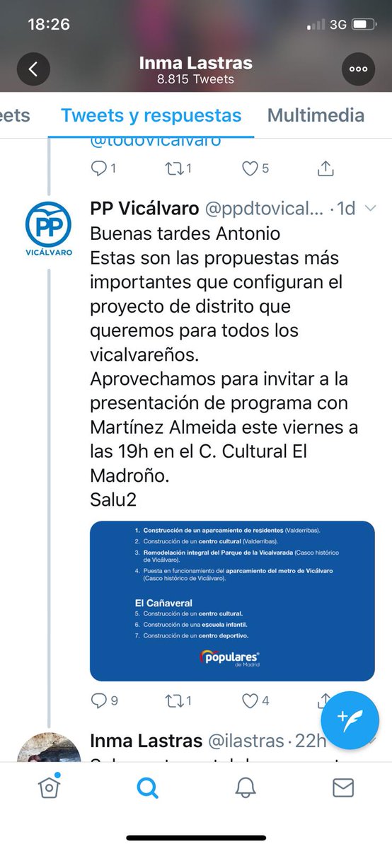 ppVicalvaro's tweet photo. @ALGALLARDO @ppdtovicalvaro @todoVicalvaro Buen momento para pedir explicaciones a #MartinezAlmeida sobre los insultos a una afiliada del mismo partido del candidato por parte #PopularesVicalvaro https://t.co/GkhQcBTXv6