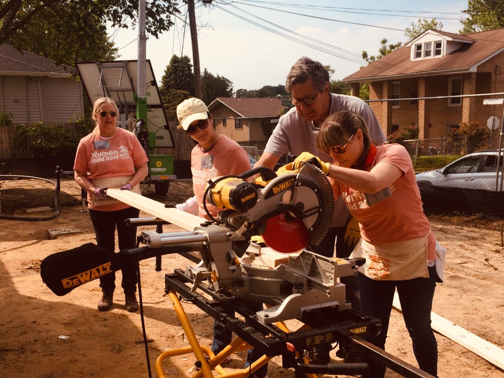 denisewoody0's tweet photo. It was a blast working with the Women Build team from @ChoiceHotels today! These amazing women continued to frame and raise interior walls for our #universaldesign home in #fairmountheights! Thank you for being a Neighborhood Sponsor and for your years of partnership and support! https://t.co/NXQ9jqv8Zn