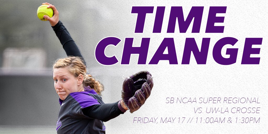 SCHEDULE UPDATE!! <a href="/USTSoftball/">Follow @TommieSoftball</a> moving up game times for <a href="/NCAADIII/">NCAA Division III</a> Super Regional due to forecasted weather this weekend #RollToms #d3sb