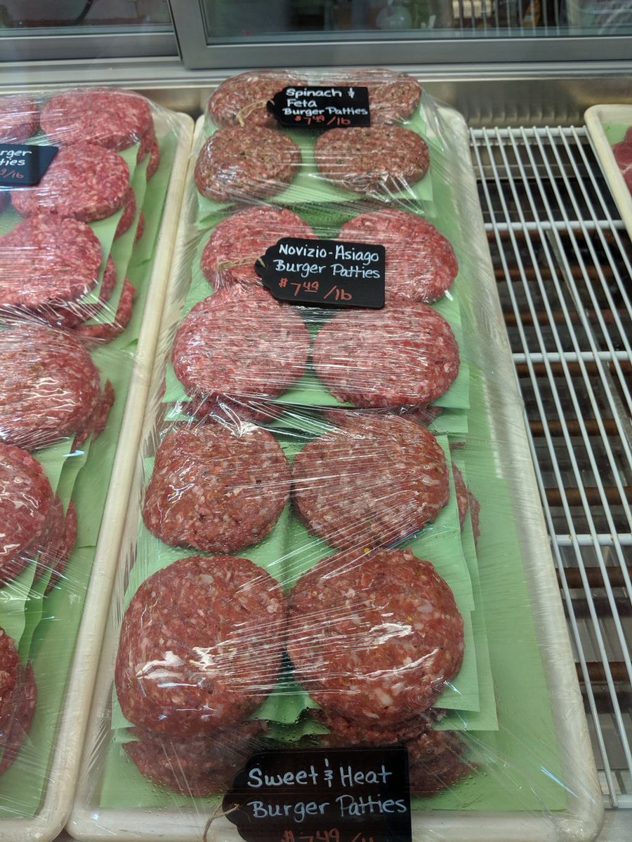 The sun is out and your grill should be too🌞 Come in and try some new burger flavors we have and let us know how you like them.  We're always looking for new ideas and want to make our loyal customers happy.