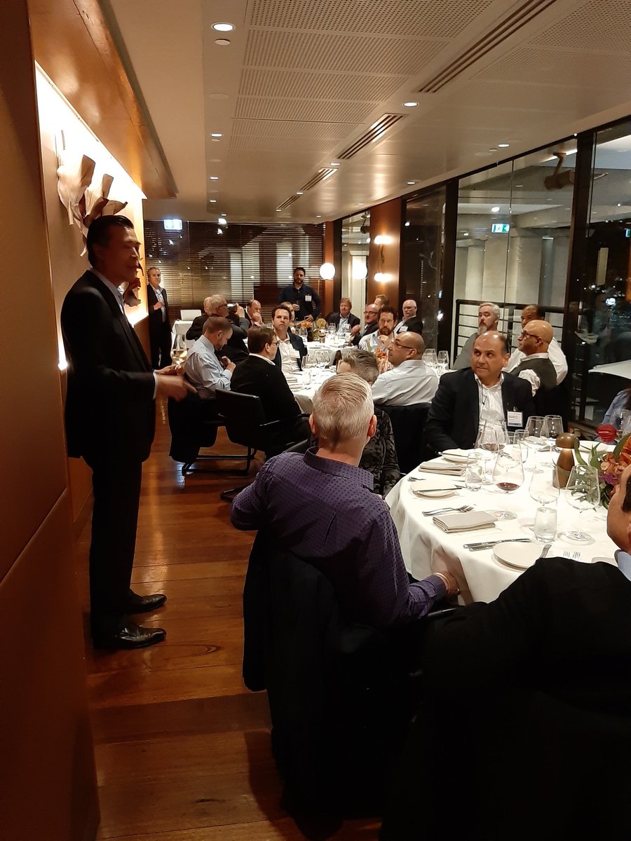 cxosyncLLC's tweet photo. #CISOdinner #Sydney by @CXOsync hosted by @ExtraHop. This is how #network #educate #collaborate #CXOdinner https://t.co/vfJ1A2Ld2V