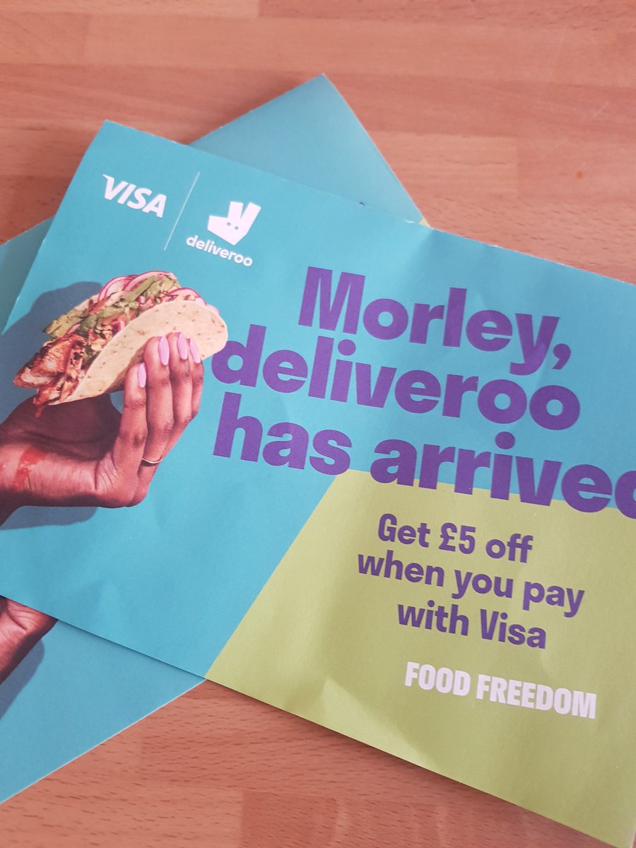 ryan_the18thman's tweet photo. @Deliveroo @DeliverooHelp why put this through my door when a)  I don't live in Morely and b)  you don't deliver to NY area? https://t.co/zvB6L0dqif