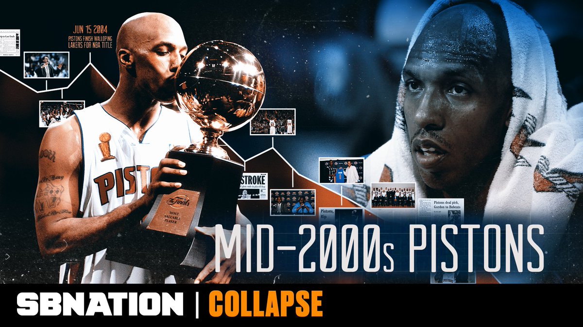SBNation's tweet photo. The Detroit Pistons went from being on the doorstep of a dynasty to going over 10 years without a playoff win. 

This is COLLAPSE https://t.co/0VavJ5Kh5m