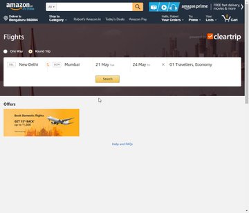 Amazon Flights - Search Page
