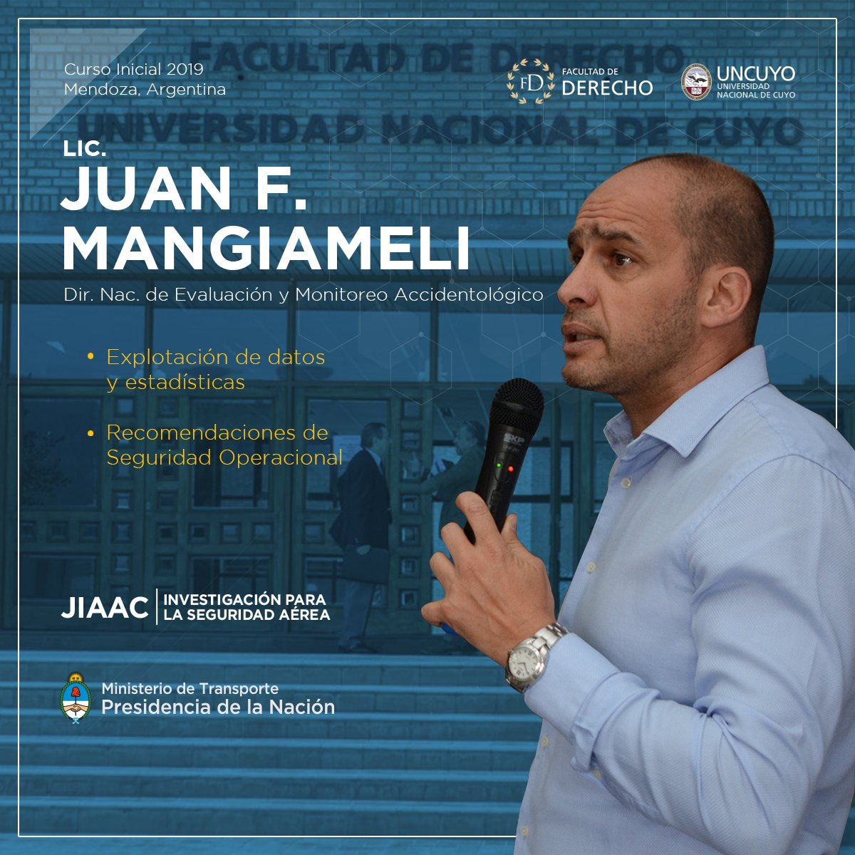 JST_Argentina's tweet photo. #CursoInicial #Día4 Continúa el Curso en @UNCUYO con las clases "Explotación de datos y estadísticas" y "Recomendaciones de Seguridad Operacional" a cargo de Juan Mangiameli https://t.co/Sb0puVAo8T