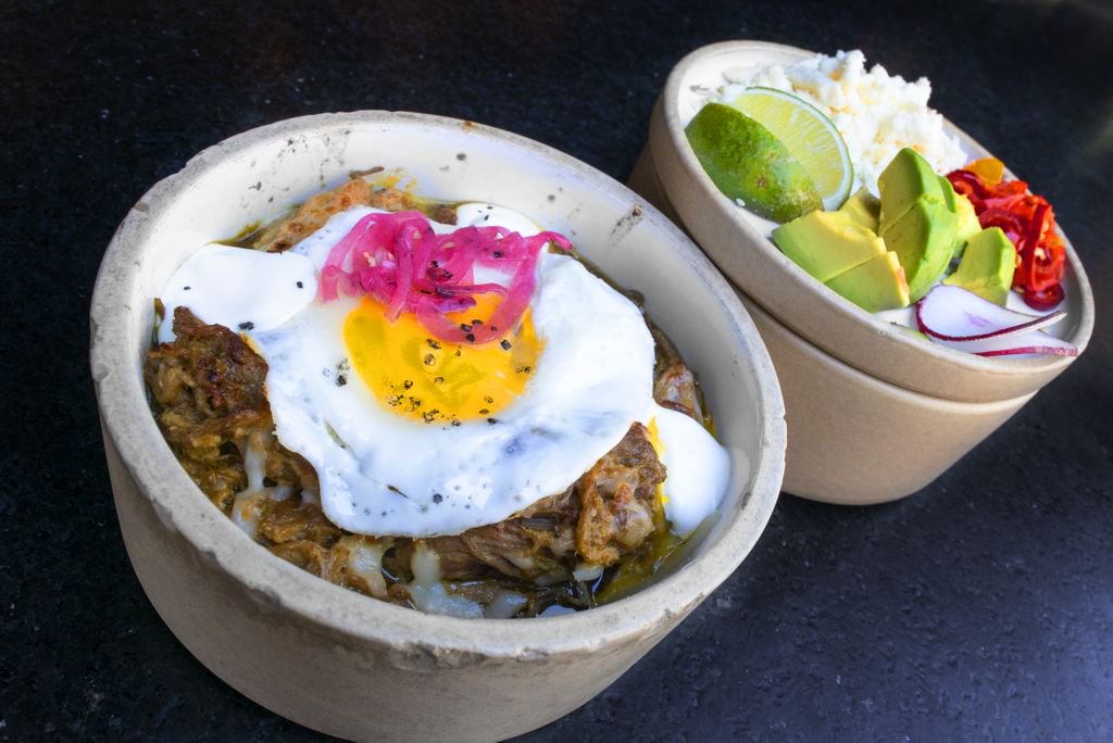chicomalophx's tweet photo. Our Green Chili Pork isn’t just for dinner. Add a perfectly cooked egg on top and call it Desayuno tardío! #Arizona #Downtown #Local https://t.co/417ueDusPa
