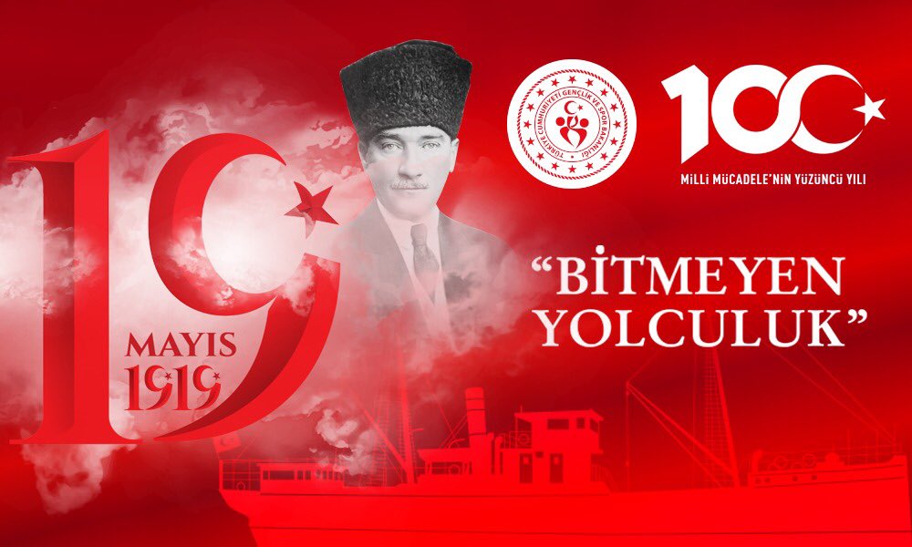 Mustafa Kemal Atatürk ve Milli Mücadele dönemi kahramanlarımızın İstanbul’dan Bandırma Vapuru ile Samsun’a hareketinin 100. yılında, 81 il ve yurt dışından gelen Temsilci Gençlerimiz tarihi yolculuk için hazır. #BitmeyenYolculuk 🇹🇷