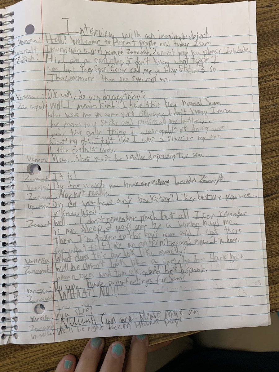 MrsThillsAIG's tweet photo. Thanks to @brianhousand and @ianchillag for this stellar lesson idea! Students create their own podcast, interviewing inanimate objects. #everythingisalive #podcast #creativethinking #OnslowAIG https://t.co/e47iDe3tGg