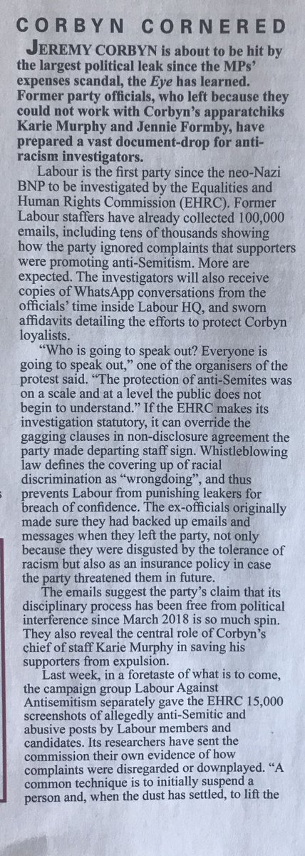 iLoveRoyton's tweet photo. OFF TOPIC!! The knives are out for Corbyn regarding anti-semitism. Source: this week’s Private Eye. -sg https://t.co/XH3G02nGTk