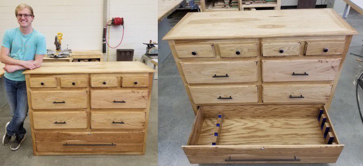 Senior Paker Dillan in Advanced Woods finished this hickory dresser with a gun safe drawer on the bottom earlier this week. #chasecopride <a href="/ccs_longhorns/">Chase County Schools</a> <a href="/pdillan15/">Parker Dillan</a>