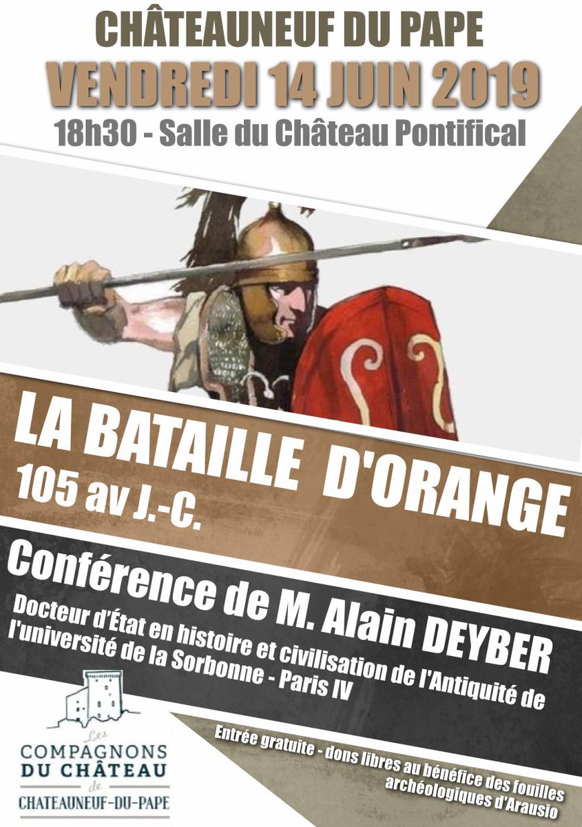 TheatrumBelli's tweet photo. CONFÉRENCE A NE PAS MANQUER !!! >> La #bataille (d'extermination) d'Orange en 105 avant J.-C. par le grand spécialiste Alain DEYBER. A LIRE AUSSI SUR THEATRUM BELLI : https://t.co/dfiBDbGqTL #Antiquité #Armées #Romains #Cimbres #Teutons #Ambrons #Tigurins https://t.co/BGS39fwqo4