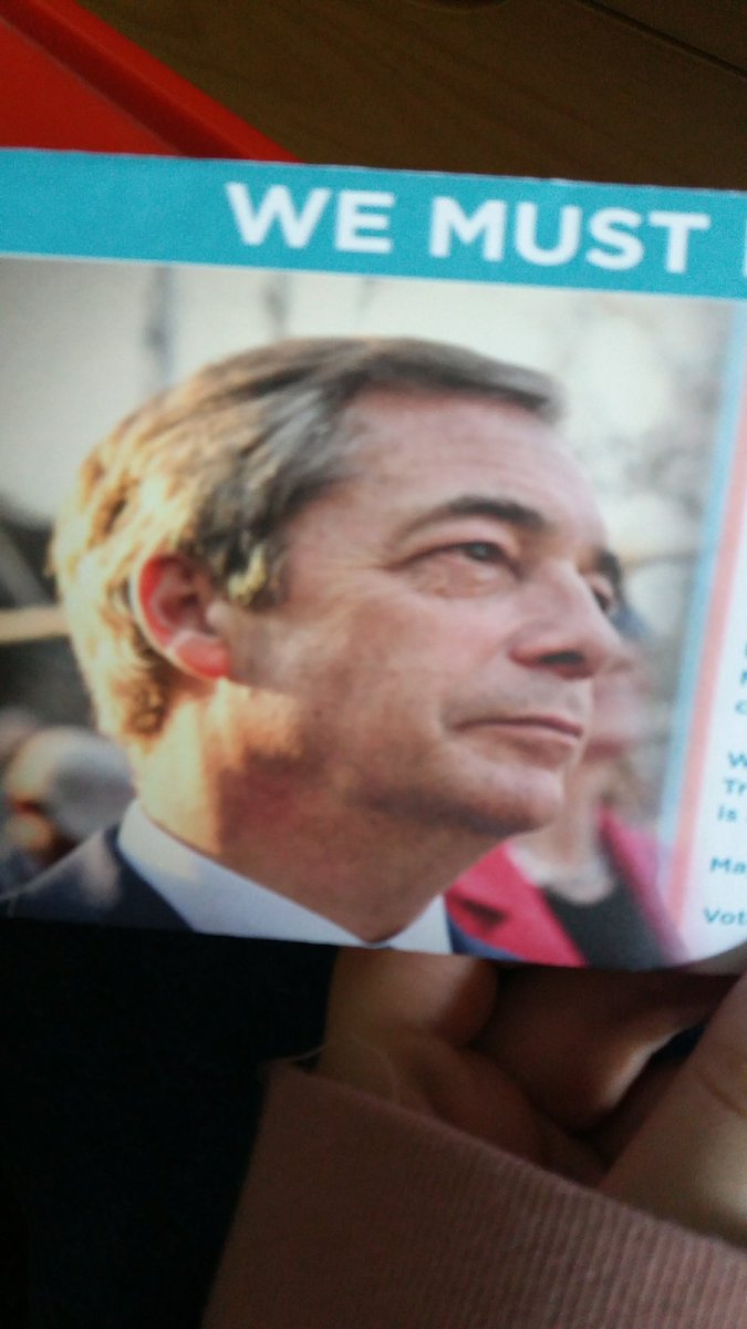 Getting a leaflet that has #NigelFarage's face on it is like getting an unwanted dick pic, unwanted and toad-like #brexit #ukhumour #uk #Parliament