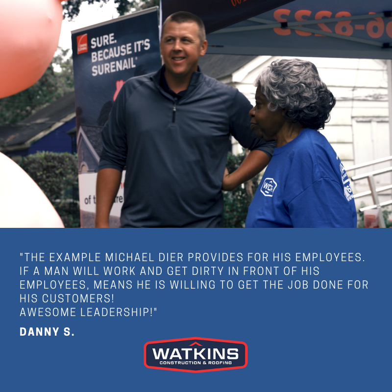 WatkinsRoofing's tweet photo. The #WatkinsWay is followed by everyone within our company and that means that EVERYONE, including our customers, is treated like family!
Thank you, Danny, for this high praise of our fearless leader! He lives the #WatkinsWay every day! https://t.co/Km2iWZd8nB