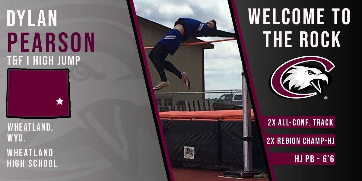 csceagles's tweet image. #WelcomeToTheRock Dylan Pearson!
Fr., / T&F / High Jump
Wheatland, Wyo. / Wheatland HS