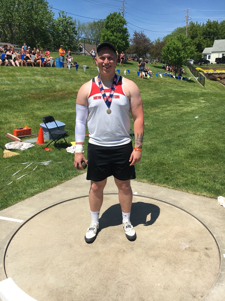 2019 Class 2A state shot put champ is New Hampton’s Noah Fenske with a throw of 60-0.25.
