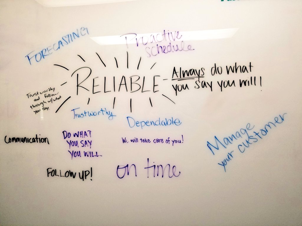SorellaGroup's tweet photo. What does the word "Reliable" mean to you? Here's what the team at @SorellaGroup thinks and strives to do every day. #communication #trustworthy #dependable #followup #proactive #dowhatyousay #construction #SpecialtyContractor https://t.co/bPIF45I4sI