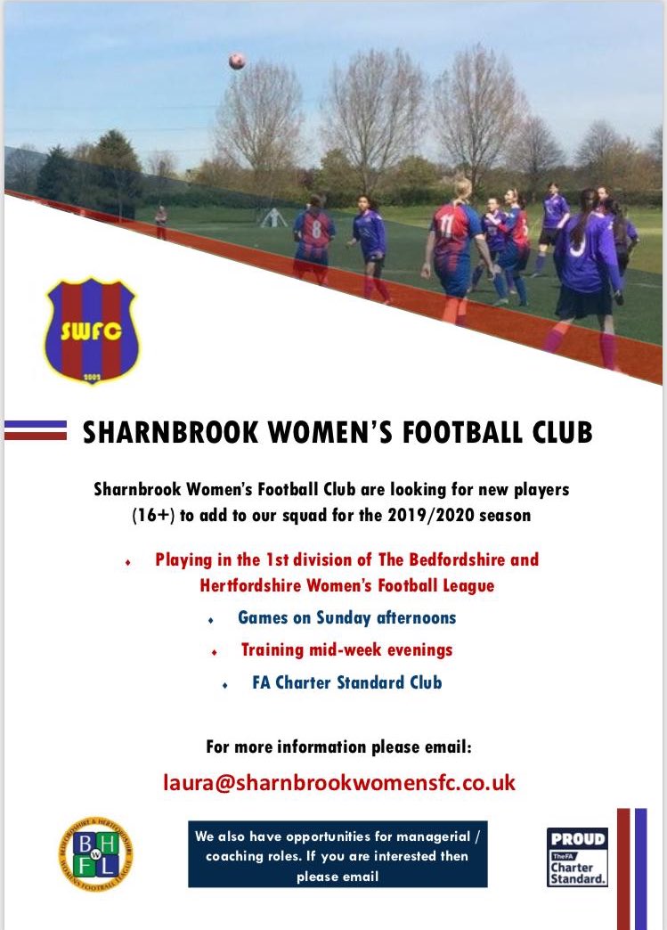 SWFC2002's tweet image. 📢 WE ARE LOOKING FOR NEW PLAYERS FOR THE 2019/2020 FOOTBALL SEASON! 📢 Message us for more information! #womensfootball #bedford #sharnbrook