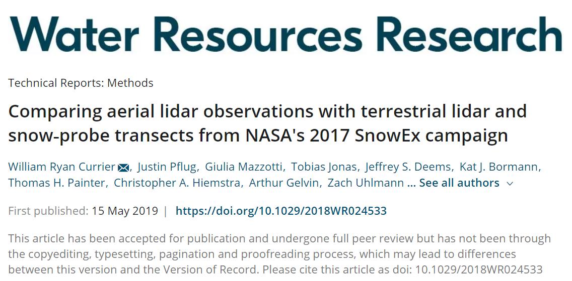 Mountain Hydrology Research Group (@uwmtnhydr) on Twitter photo Congratulations to our group member <a href="/wcurrier/">Ryan Currier</a> and all co-authors on their most recent publication in Water Resources Research. Check out how Ryan worked with data from NASA's 2017 SnowEx field campaign to compare Lasers vs. Lasers (vs. humans) 🌎💧-->
agupubs.onlinelibrary.wiley.com/doi/abs/10.102… Congratulations to our group member <a href="/wcurrier/">Ryan Currier</a> and all co-authors on their most recent publication in Water Resources Research. Check out how Ryan worked with data from NASA's 2017 SnowEx field campaign to compare Lasers vs. Lasers (vs. humans) 🌎💧-->
agupubs.onlinelibrary.wiley.com/doi/abs/10.102…