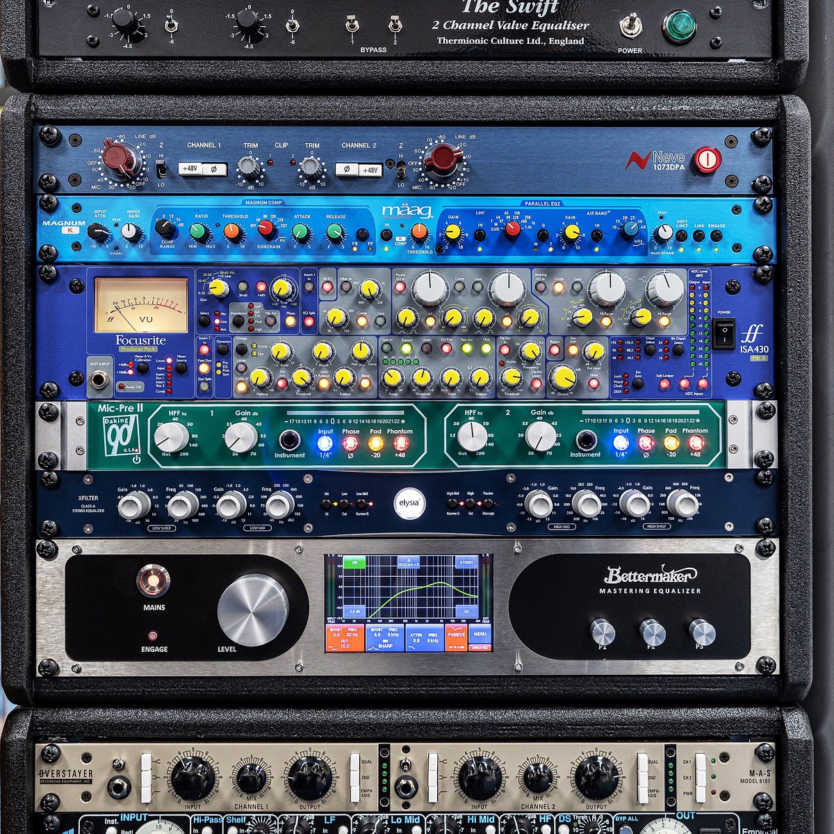 Studiocare's tweet photo. Nice Rack!
 
#Neve1073 #MaagAudio #Focusrite
#Dakingaudio #Elysia #Bettermaker 

#audio #recording #mastering #postproduction #broadcast #proaudio #musicproducer #soundengineer #usedgear #studiocare #studiogear #vintagegear #recordingengineer #recordingstudio https://t.co/5NPTmt4z5p
