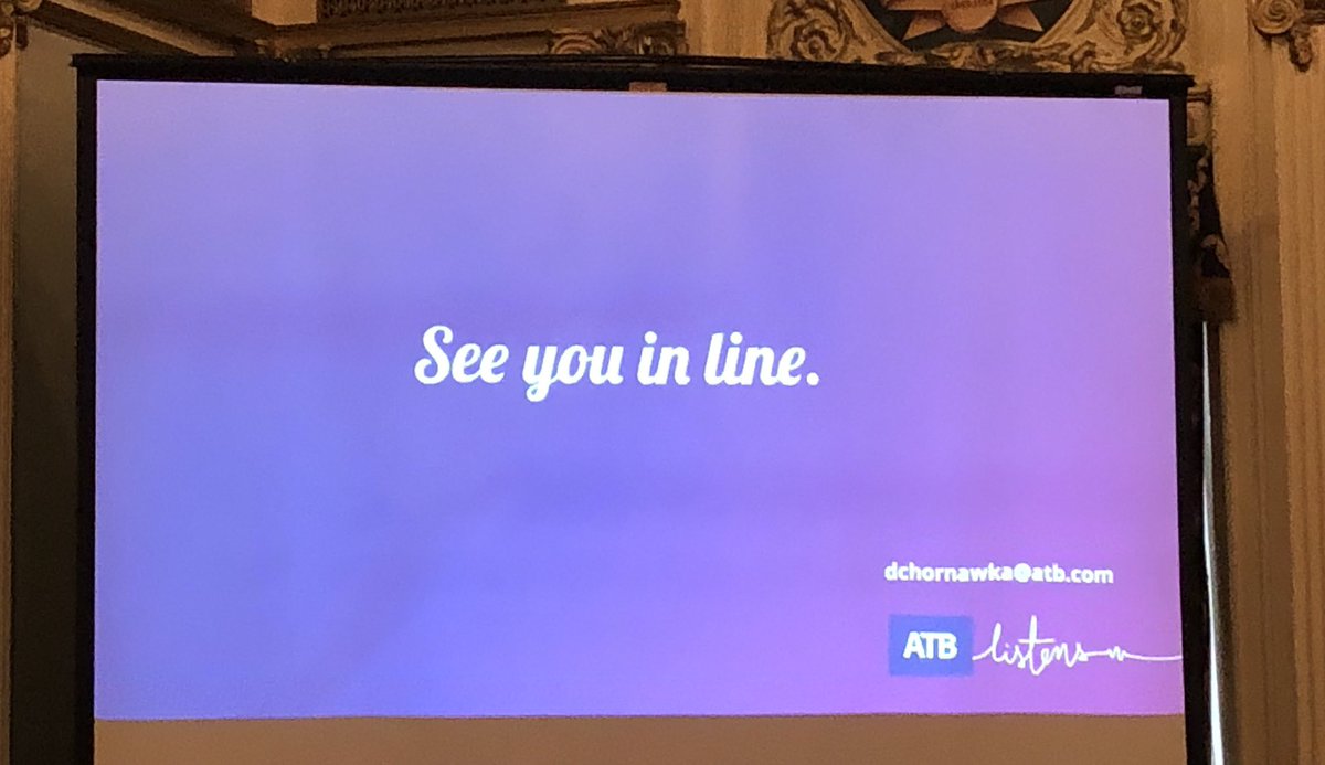 shannonpestun's tweet photo. Ever notice how short the women’s bathroom lines are at tech conferences? Love this closing slide from @atbfinancial’s @dchornawka who talked about the importance of diversity &amp; inclusion at the #yyc women in tech strategy forum. #SeeYouInLine #womenentrepreneurs #womenintech https://t.co/XbhUzk36GI