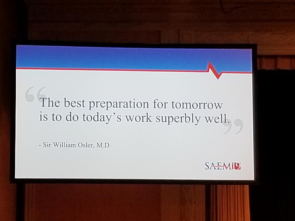 DRMartinMDMBA's tweet photo. Today at SAEM a great message from John Prescott about the future of EM medical education. https://t.co/If1qdtyGEQ