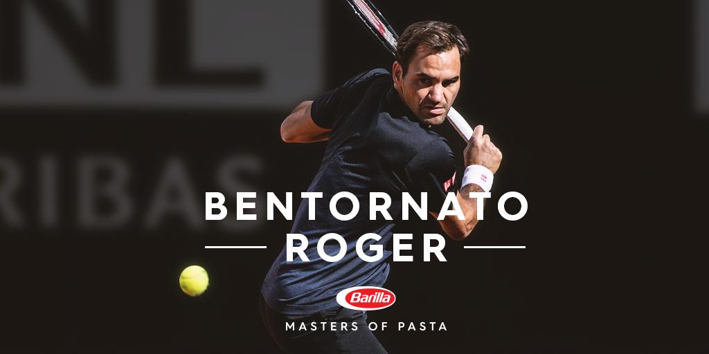 Barilla's tweet image. Un grande ritorno in 🇮🇹, con una grande prima vittoria @rogerfederer✌🏼#GoRoger #mastersofpasta #ibi19 🎾🍝