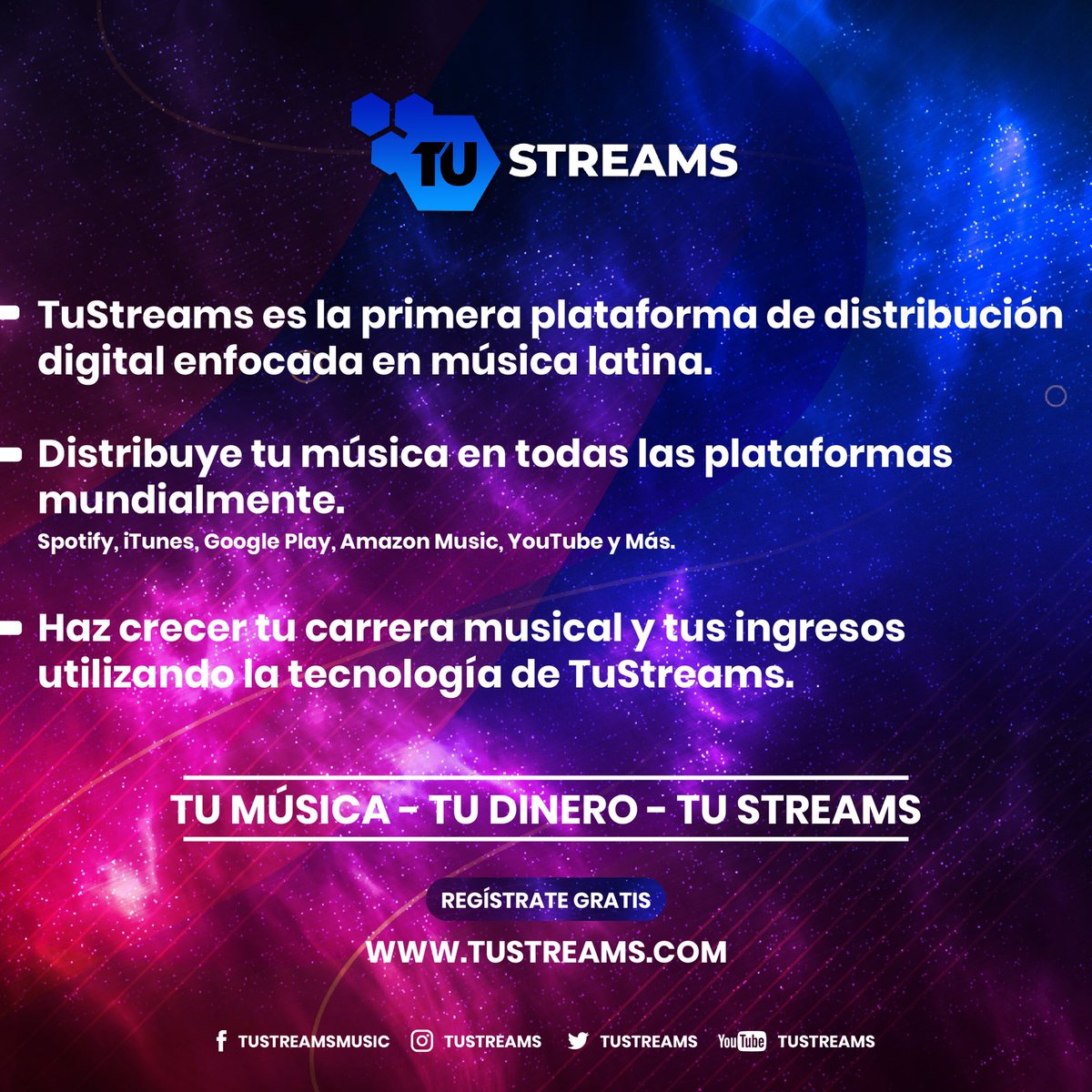 TuStreams's tweet photo. Que es TuStreams? 
Conoce más sobre TuStreams y comienza a ganar dinero!! 

Visita nuestro sitio web y regístrate!
https://t.co/JmZt40yWAx

#TuStreams #Music #Latinos
#Latinoamerica #Musica https://t.co/diYL7gkqqS