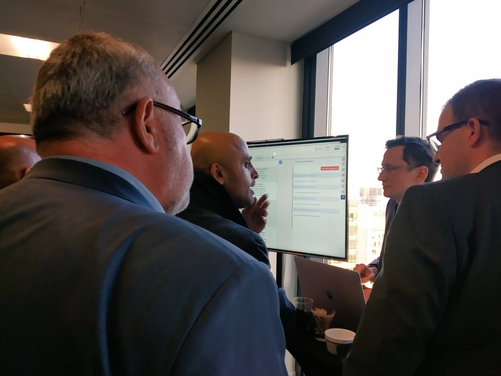 Clausematch's tweet photo. .@ClauseMatch Data science and machine learning lead Vladimir Ershov demonstrating #AI in practice. AI in #compliance #CMRegTech https://t.co/rVBffDZOBd
